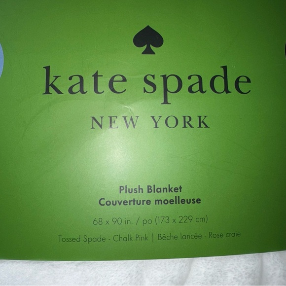 NEW! KATE SPADE Oversized Twin Plush Fleece Blanket White Pink Spade NWT! - Picture 4 of 12